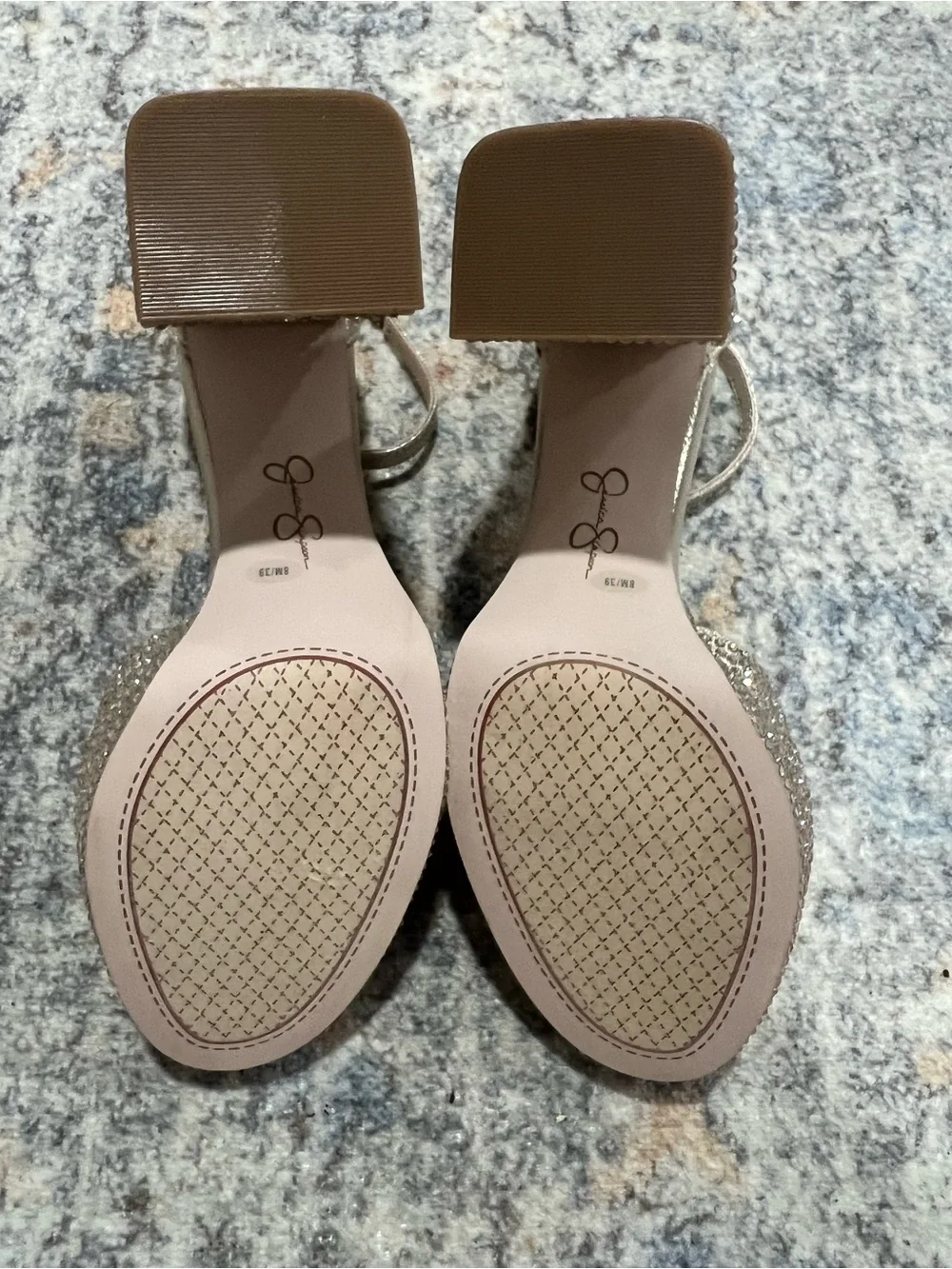 Jessica Simpson Gold Platform Ankle-Strap Sandal - new no tags/ box flaw